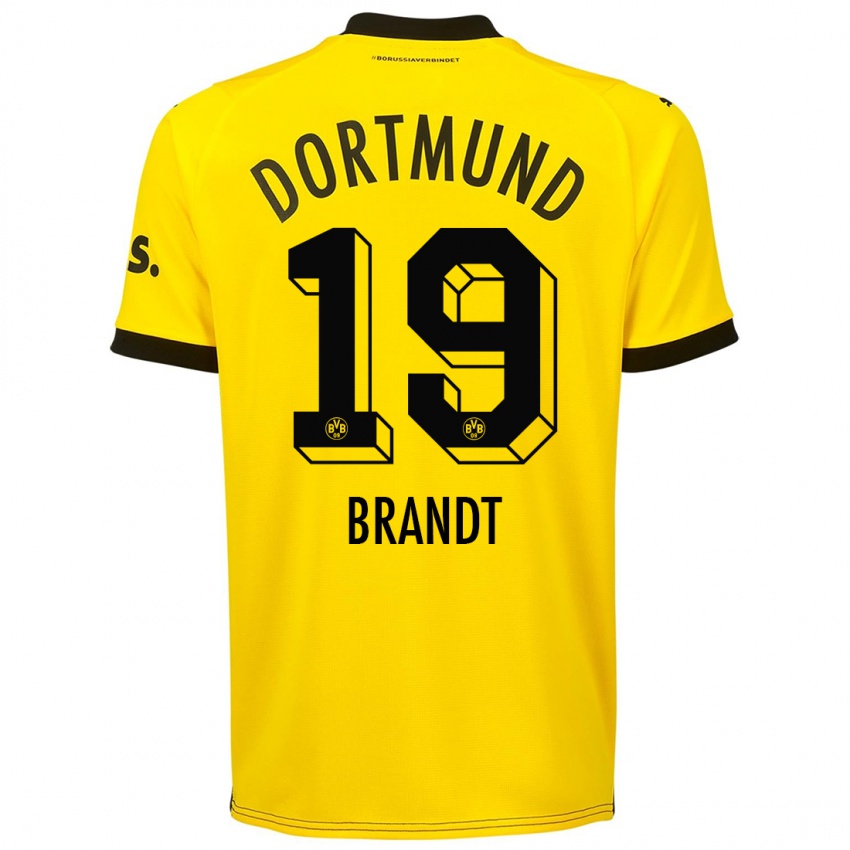 Kinder Julian Brandt #19 Gelb Heimtrikot Trikot 2023/24 T-Shirt Schweiz