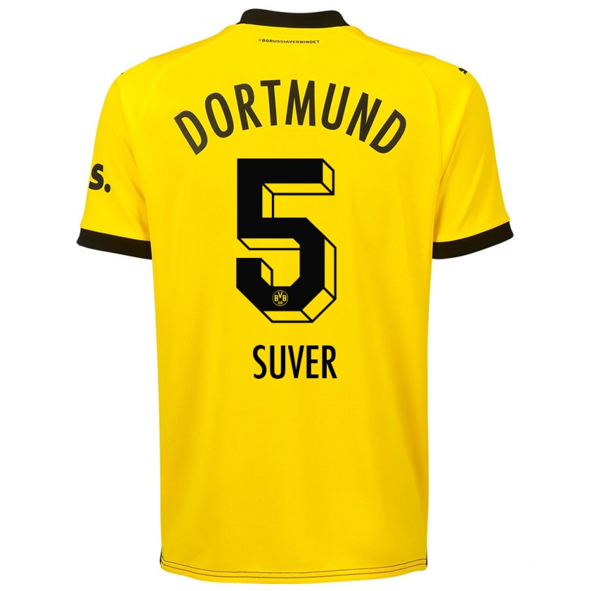 Kinder Mario Suver #5 Gelb Heimtrikot Trikot 2023/24 T-Shirt Schweiz