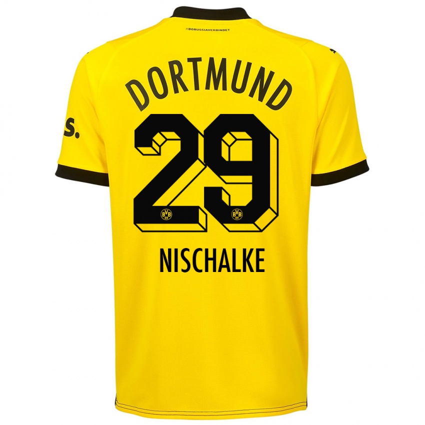 Kinder Jermain Nischalke #29 Gelb Heimtrikot Trikot 2023/24 T-Shirt Schweiz