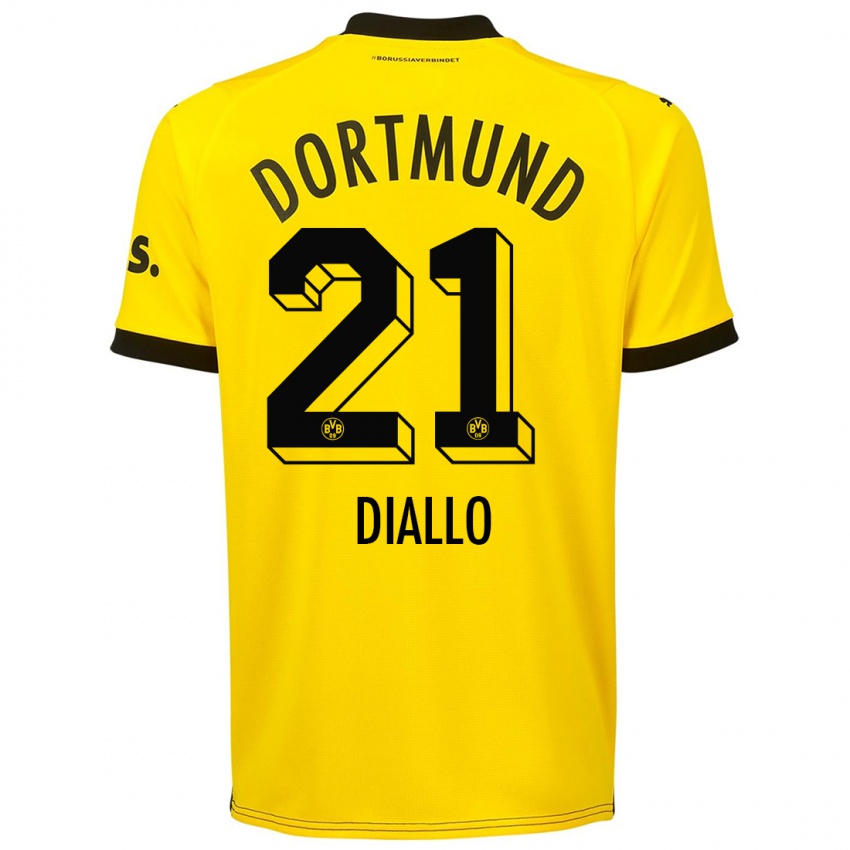 Kinder Ousmane Diallo #21 Gelb Heimtrikot Trikot 2023/24 T-Shirt Schweiz