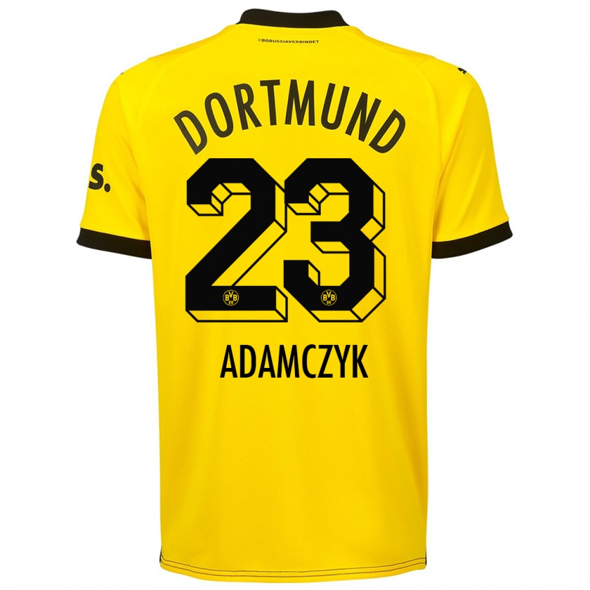 Kinder Nico Adamczyk #23 Gelb Heimtrikot Trikot 2023/24 T-Shirt Schweiz