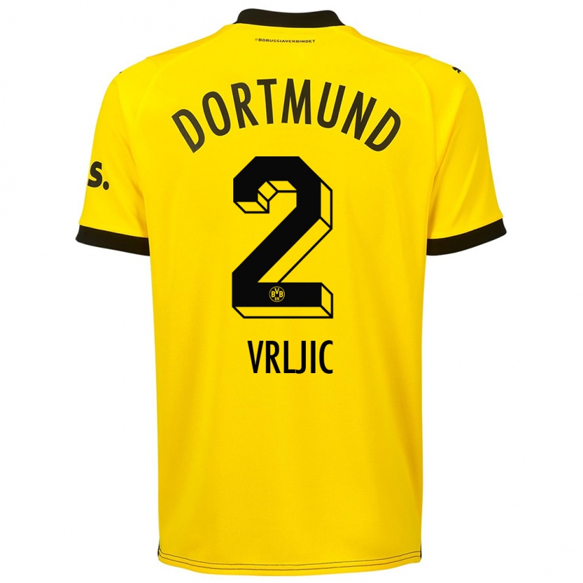 Kinder Daniel Vrljic #2 Gelb Heimtrikot Trikot 2023/24 T-Shirt Schweiz