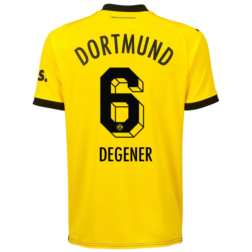 Kinder Tim Degener #6 Gelb Heimtrikot Trikot 2023/24 T-Shirt Schweiz