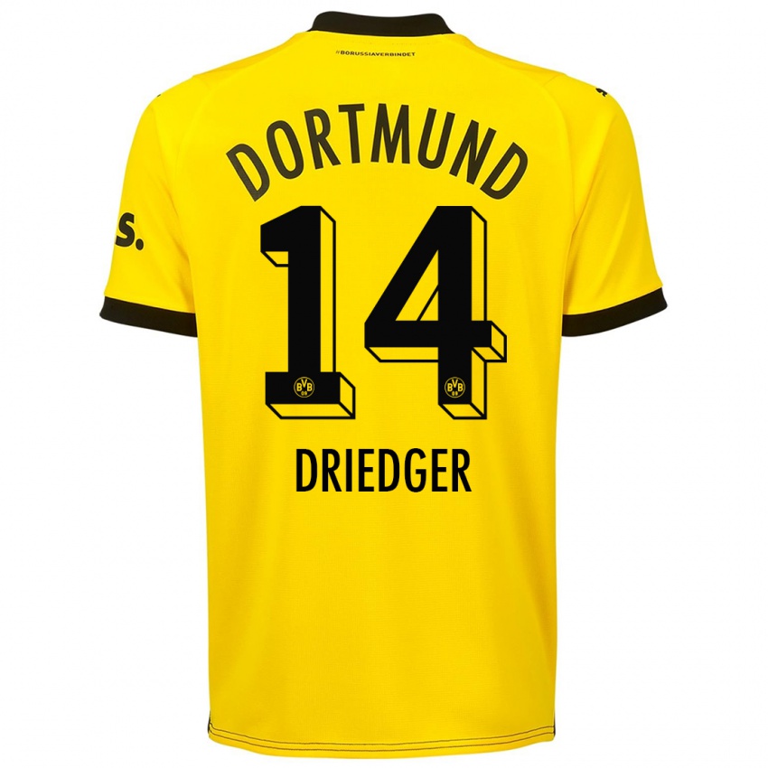 Kinder Julian Driedger #14 Gelb Heimtrikot Trikot 2023/24 T-Shirt Schweiz