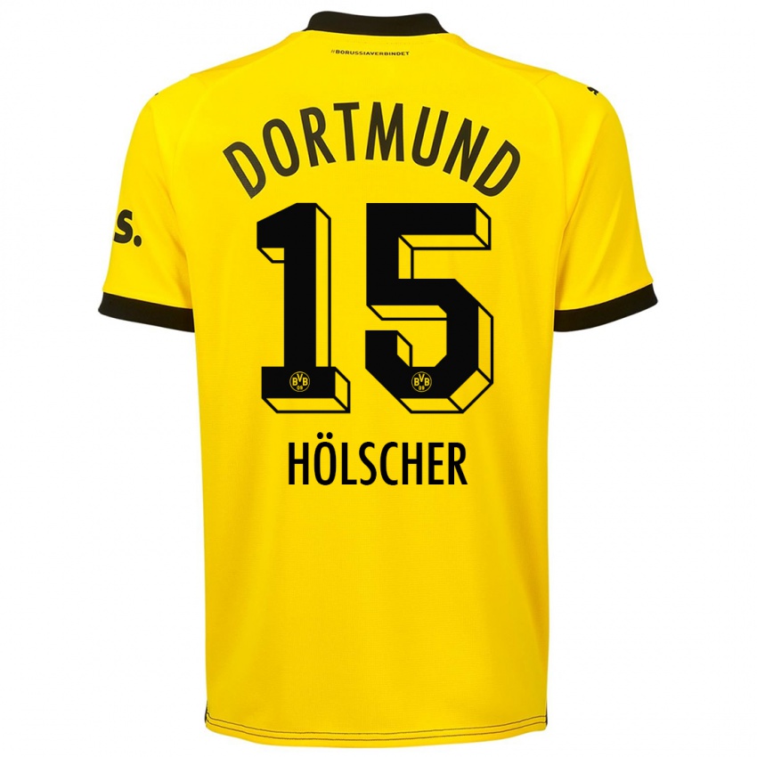 Kinder Mats Hölscher #15 Gelb Heimtrikot Trikot 2023/24 T-Shirt Schweiz