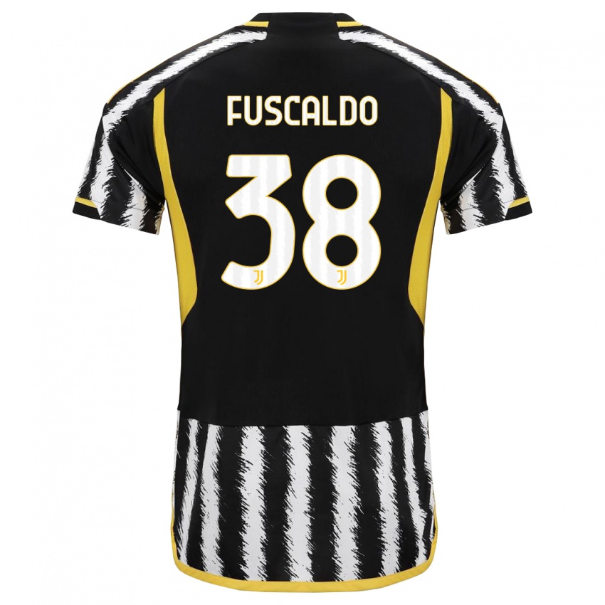 Kinder Matteo Fuscaldo #38 Schwarz-Weiss Heimtrikot Trikot 2023/24 T-Shirt Schweiz