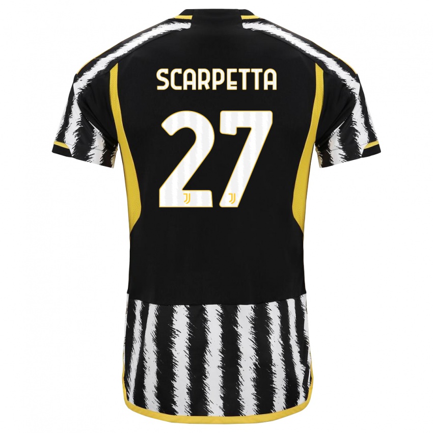 Kinder Jacopo Scarpetta #27 Schwarz-Weiss Heimtrikot Trikot 2023/24 T-Shirt Schweiz