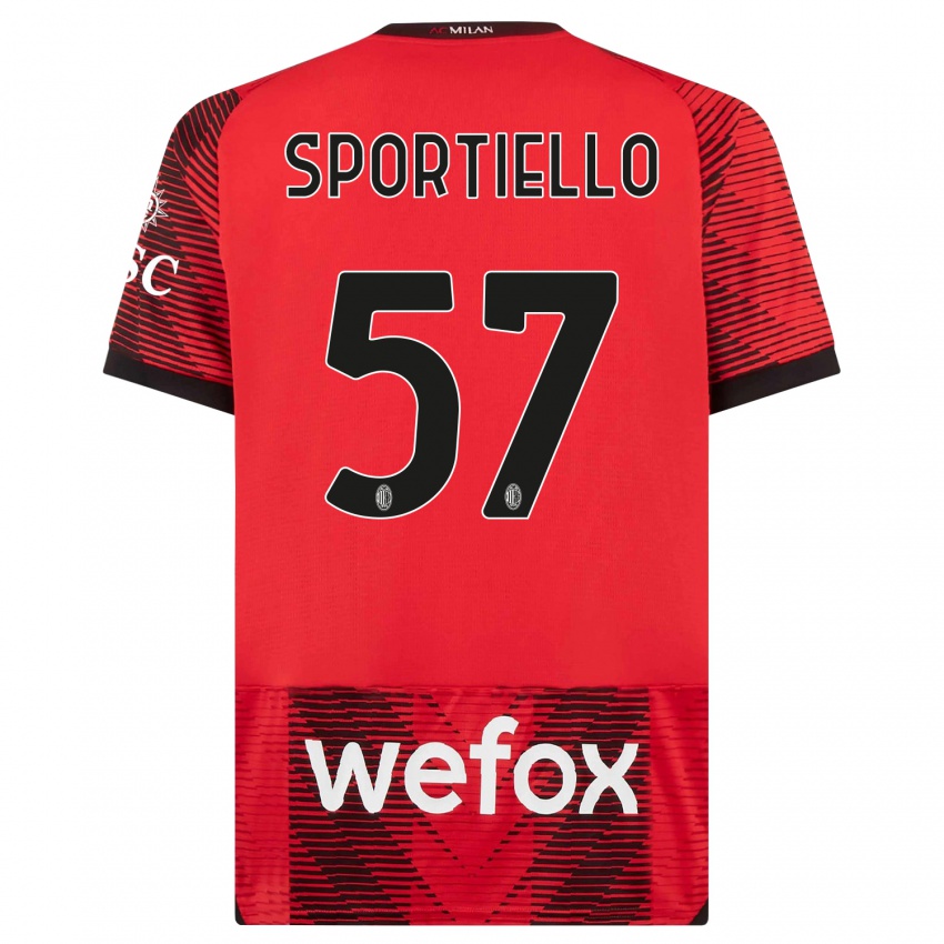 Kinder Marco Sportiello #57 Rot Schwarz Heimtrikot Trikot 2023/24 T-Shirt Schweiz