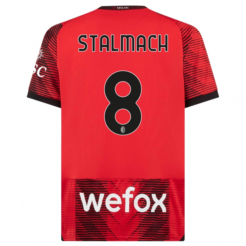 Kinder Dariusz Stalmach #8 Rot Schwarz Heimtrikot Trikot 2023/24 T-Shirt Schweiz