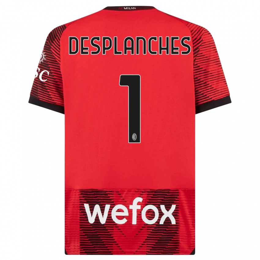 Kinder Sebastiano Desplanches #1 Rot Schwarz Heimtrikot Trikot 2023/24 T-Shirt Schweiz