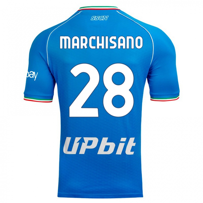 Enfant Maillot Matteo Marchisano #28 Bleu Ciel Tenues Domicile 2023/24 T-Shirt Suisse
