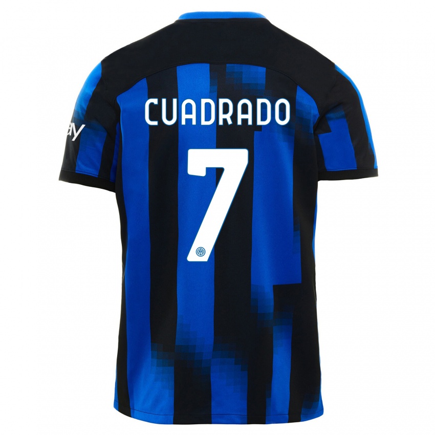 Kinder Juan Cuadrado #7 Schwarz Blau Heimtrikot Trikot 2023/24 T-Shirt Schweiz