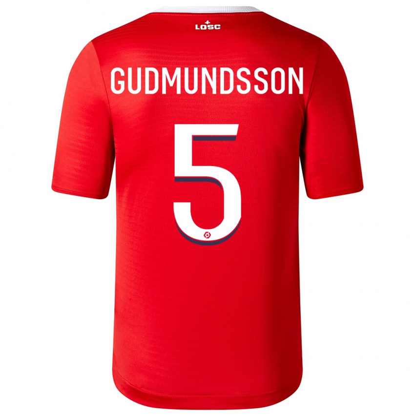 Kinder Gabriel Gudmundsson #5 Rot Heimtrikot Trikot 2023/24 T-Shirt Schweiz