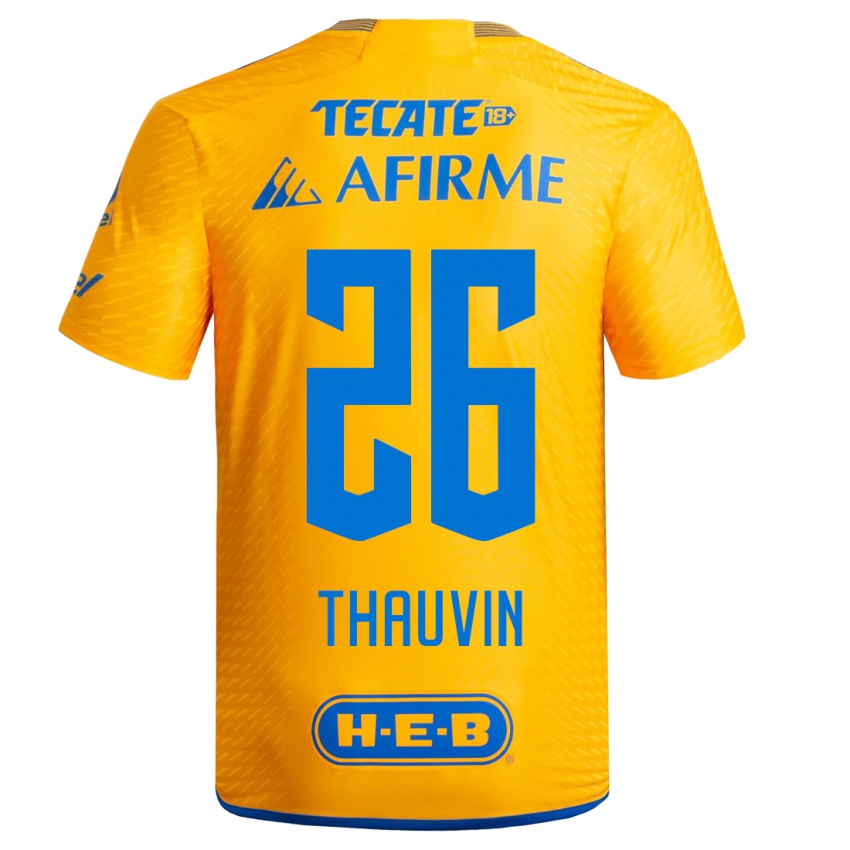 Kinder Florian Thauvin #26 Gelb Heimtrikot Trikot 2023/24 T-Shirt Schweiz