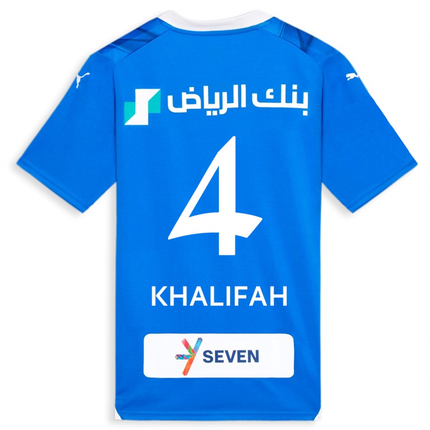 Kinder Khalifah Al-Dawsari #4 Blau Heimtrikot Trikot 2023/24 T-Shirt Schweiz