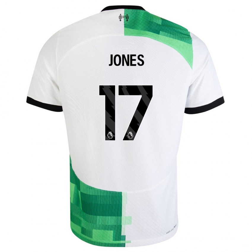 Kinder Curtis Jones #17 Weiß Grün Auswärtstrikot Trikot 2023/24 T-Shirt Schweiz