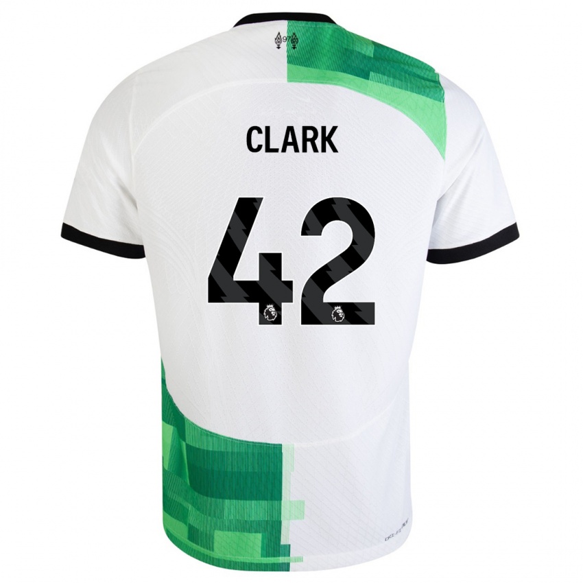 Enfant Maillot Bobby Clark #42 Blanc Vert Tenues Extérieur 2023/24 T-Shirt Suisse