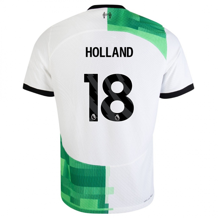 Kinder Ceri Holland #18 Weiß Grün Auswärtstrikot Trikot 2023/24 T-Shirt Schweiz
