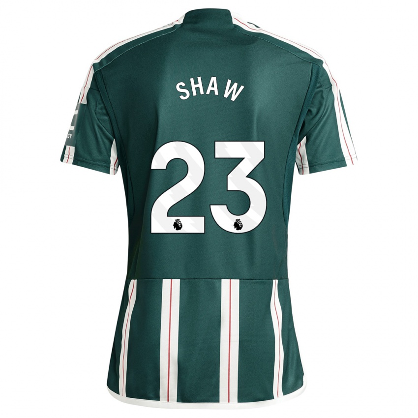 Enfant Maillot Luke Shaw #23 Vert Foncé Tenues Extérieur 2023/24 T-Shirt Suisse