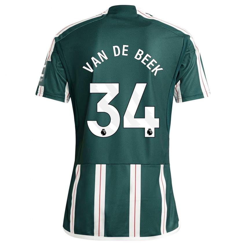 Enfant Maillot Donny Van De Beek #34 Vert Foncé Tenues Extérieur 2023/24 T-Shirt Suisse