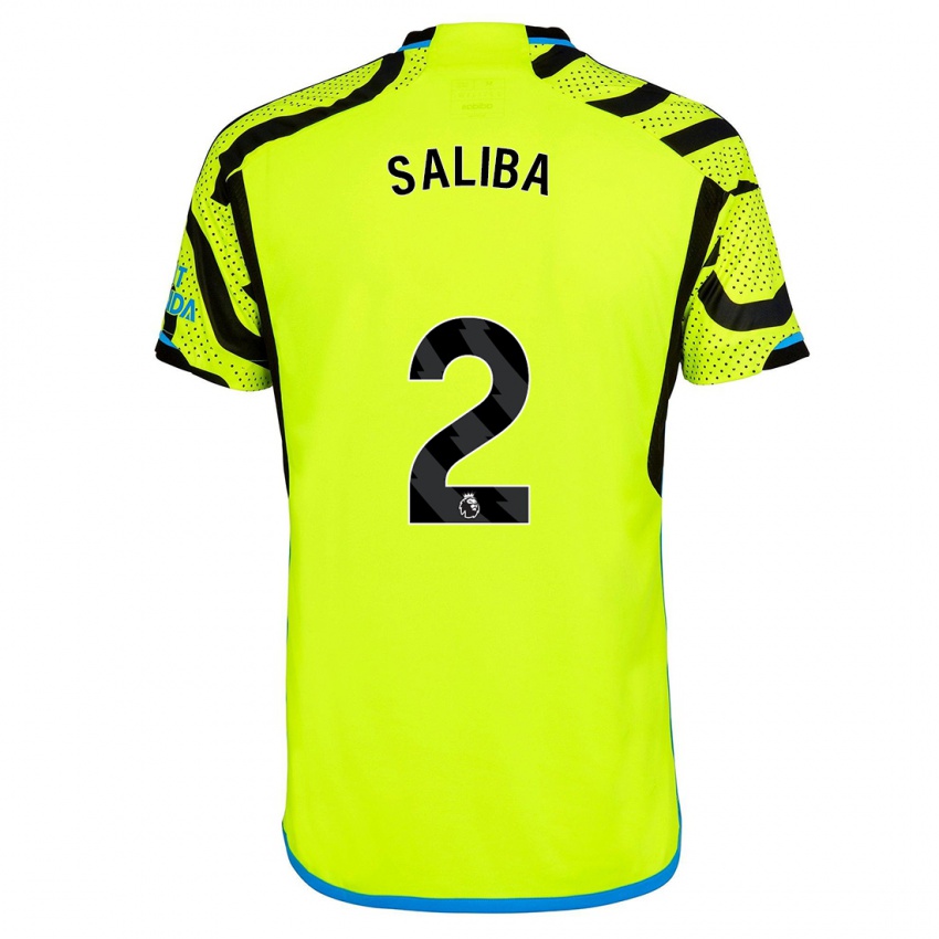 Kinder William Saliba #2 Gelb Auswärtstrikot Trikot 2023/24 T-Shirt Schweiz