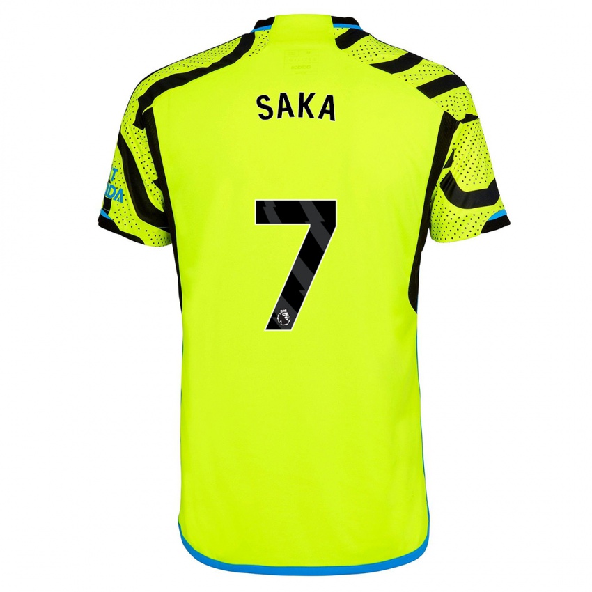 Kinder Bukayo Saka #7 Gelb Auswärtstrikot Trikot 2023/24 T-Shirt Schweiz