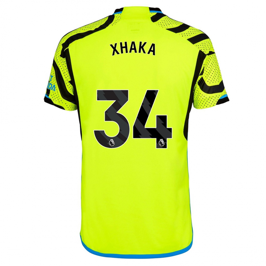 Kinder Granit Xhaka #34 Gelb Auswärtstrikot Trikot 2023/24 T-Shirt Schweiz