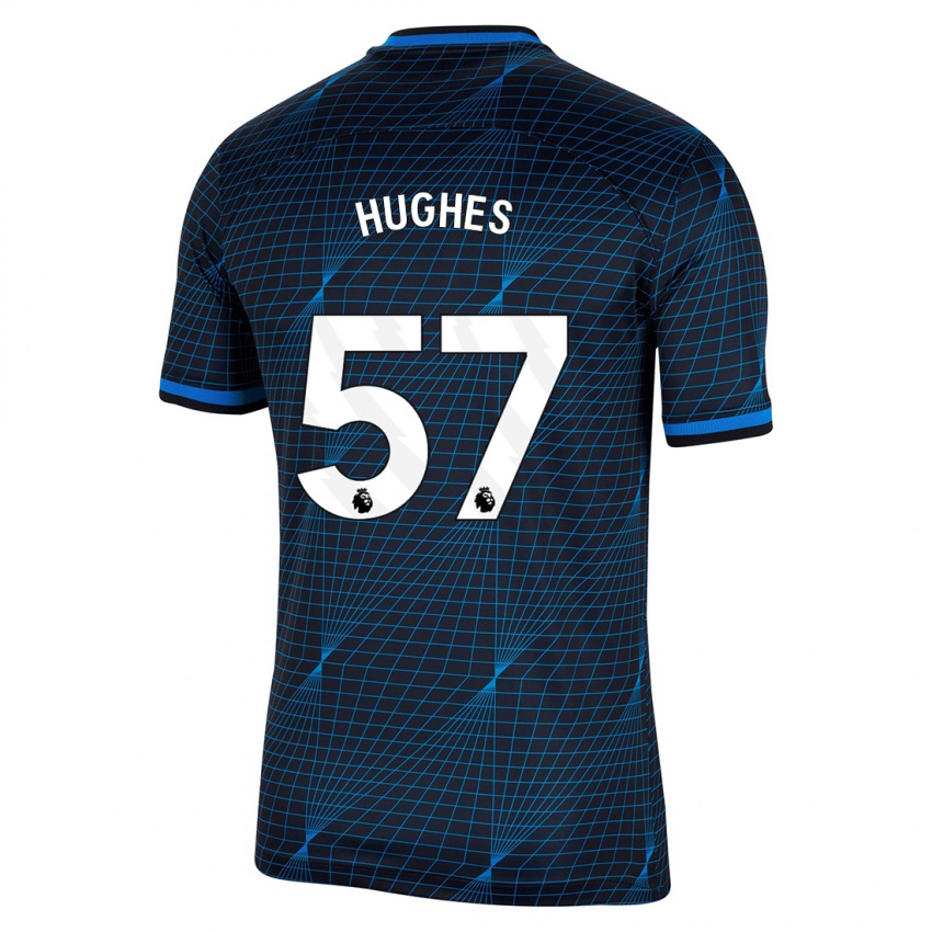 Kinder Brodi Hughes #57 Dunkelblau Auswärtstrikot Trikot 2023/24 T-Shirt Schweiz