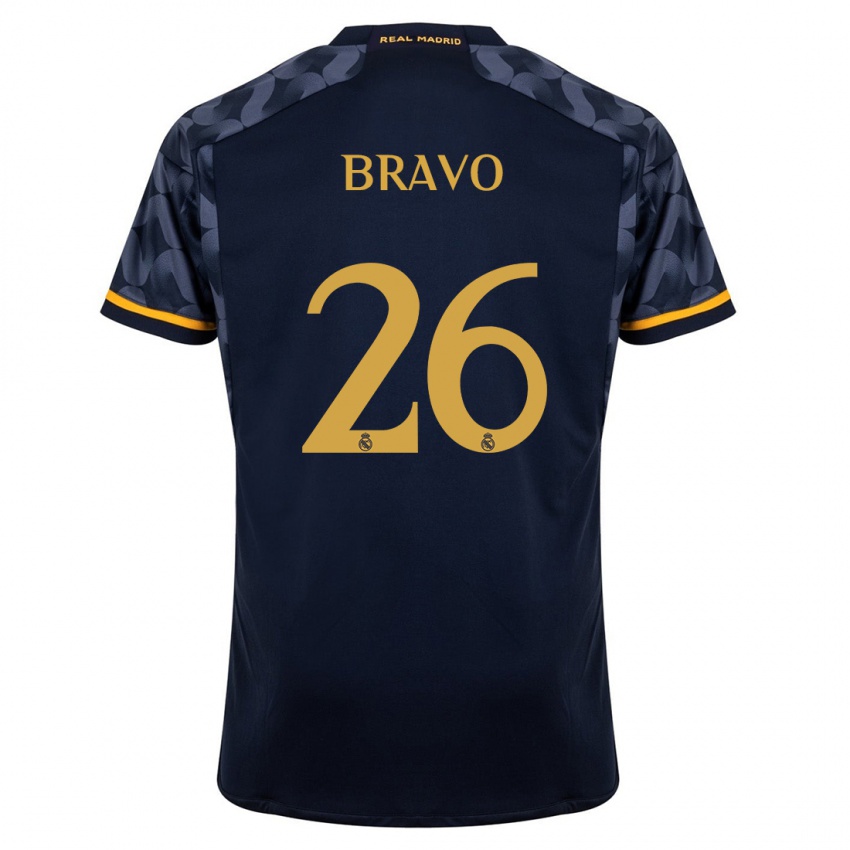 Kinder Iker Bravo #26 Dunkelblau Auswärtstrikot Trikot 2023/24 T-Shirt Schweiz