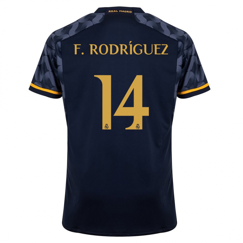 Kinder Fer Rodríguez #14 Dunkelblau Auswärtstrikot Trikot 2023/24 T-Shirt Schweiz
