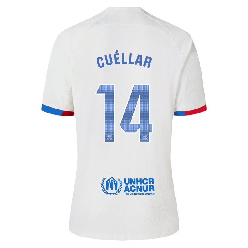 Kinder Jaume Cuéllar #14 Weiß Auswärtstrikot Trikot 2023/24 T-Shirt Schweiz