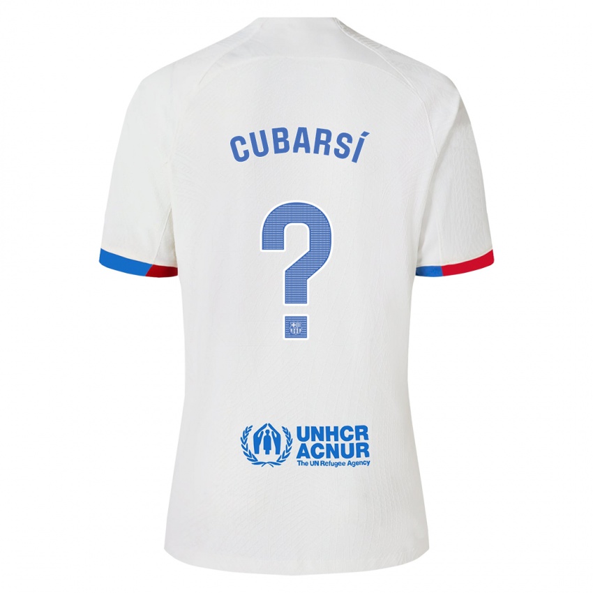 Kinder Pau Cubarsí #0 Weiß Auswärtstrikot Trikot 2023/24 T-Shirt Schweiz