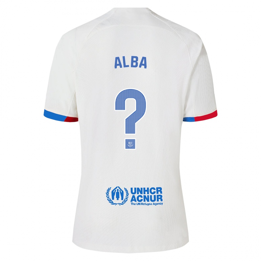 Kinder Javi Alba #0 Weiß Auswärtstrikot Trikot 2023/24 T-Shirt Schweiz