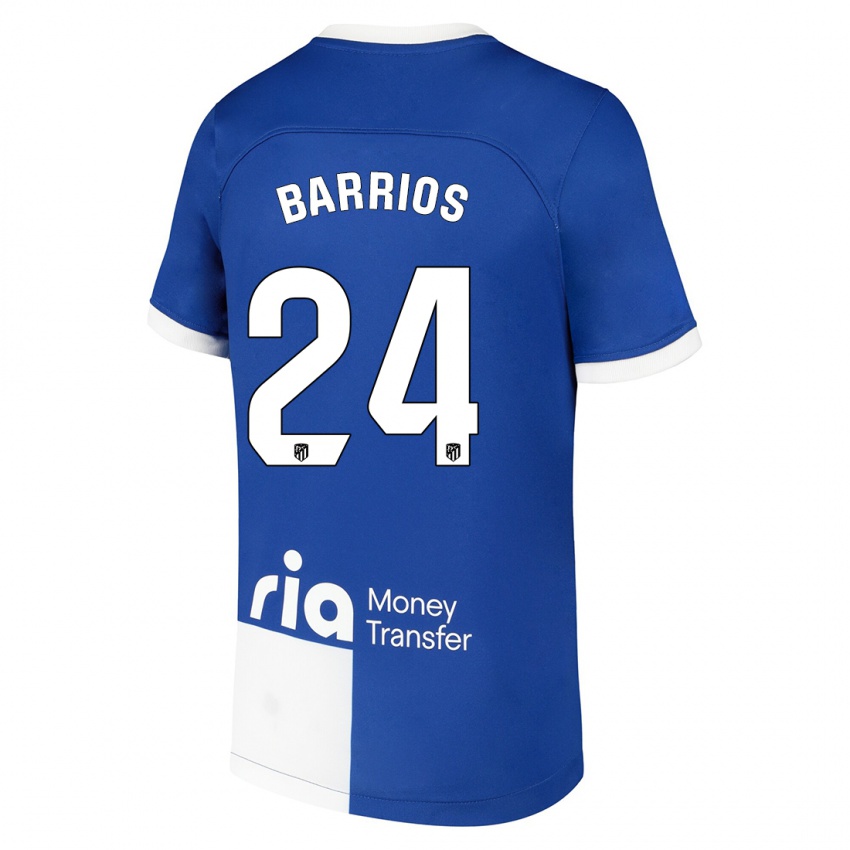 Kinder Pablo Barrios #24 Blau Weiss Auswärtstrikot Trikot 2023/24 T-Shirt Schweiz