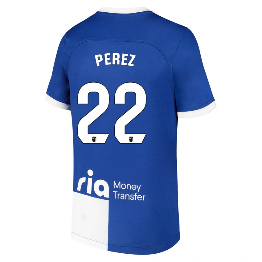 Kinder Pablo Pérez #22 Blau Weiss Auswärtstrikot Trikot 2023/24 T-Shirt Schweiz