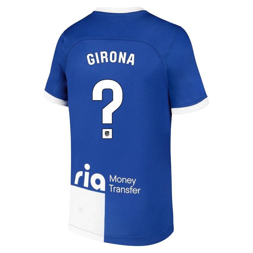 Kinder Raúl Girona #0 Blau Weiss Auswärtstrikot Trikot 2023/24 T-Shirt Schweiz