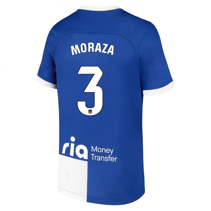 Kinder Ainhoa Moraza #3 Blau Weiss Auswärtstrikot Trikot 2023/24 T-Shirt Schweiz