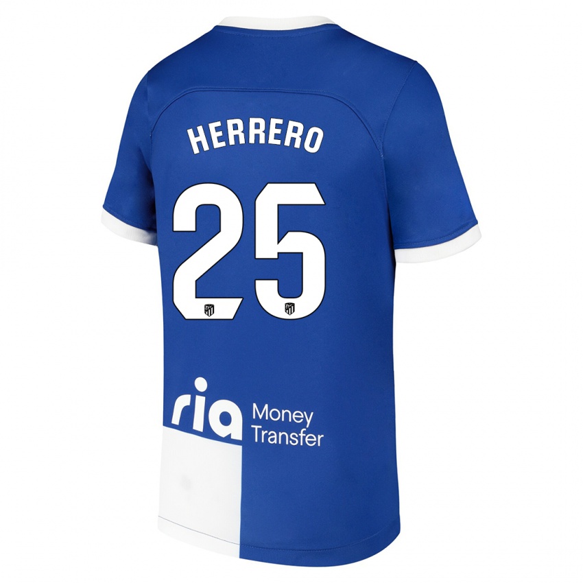 Kinder Alex Herrero #25 Blau Weiss Auswärtstrikot Trikot 2023/24 T-Shirt Schweiz
