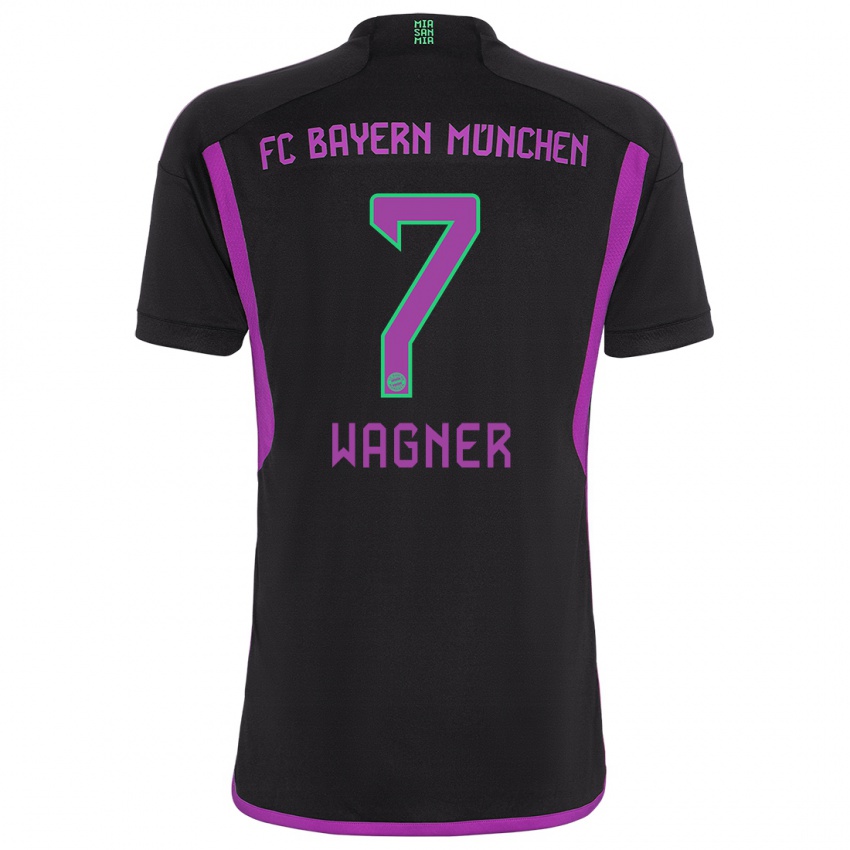 Kinder Maximilian Wagner #7 Schwarz Auswärtstrikot Trikot 2023/24 T-Shirt Schweiz