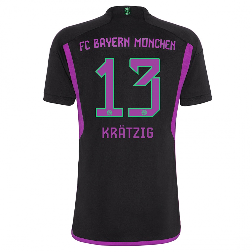 Kinder Frans Krätzig #13 Schwarz Auswärtstrikot Trikot 2023/24 T-Shirt Schweiz
