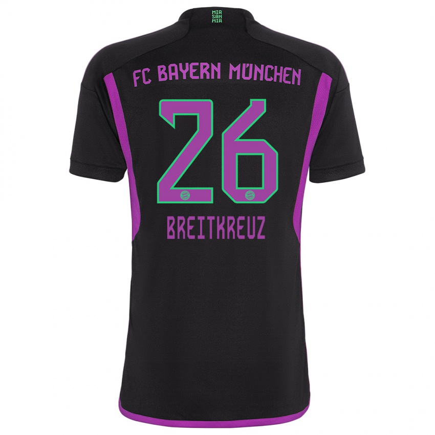 Kinder Steve Breitkreuz #26 Schwarz Auswärtstrikot Trikot 2023/24 T-Shirt Schweiz