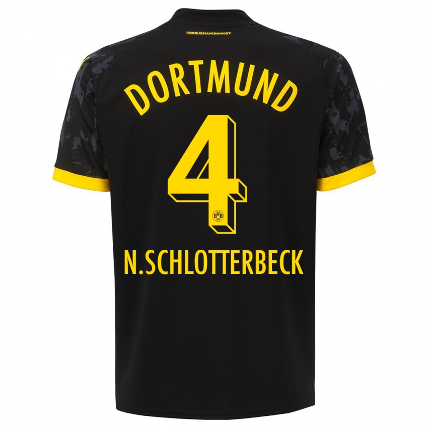Kinder Nico Schlotterbeck #4 Schwarz Auswärtstrikot Trikot 2023/24 T-Shirt Schweiz