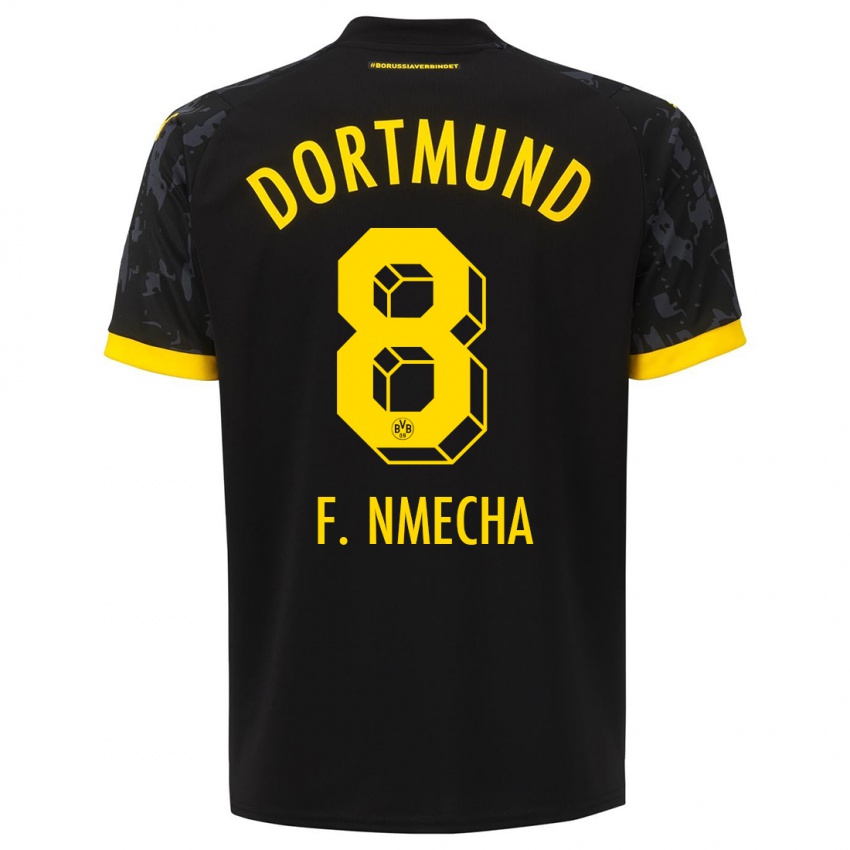 Kinder Felix Nmecha #8 Schwarz Auswärtstrikot Trikot 2023/24 T-Shirt Schweiz