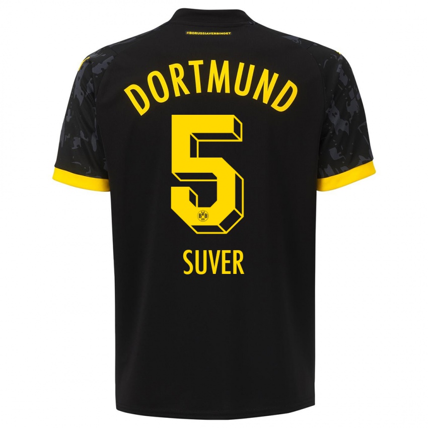 Kinder Mario Suver #5 Schwarz Auswärtstrikot Trikot 2023/24 T-Shirt Schweiz