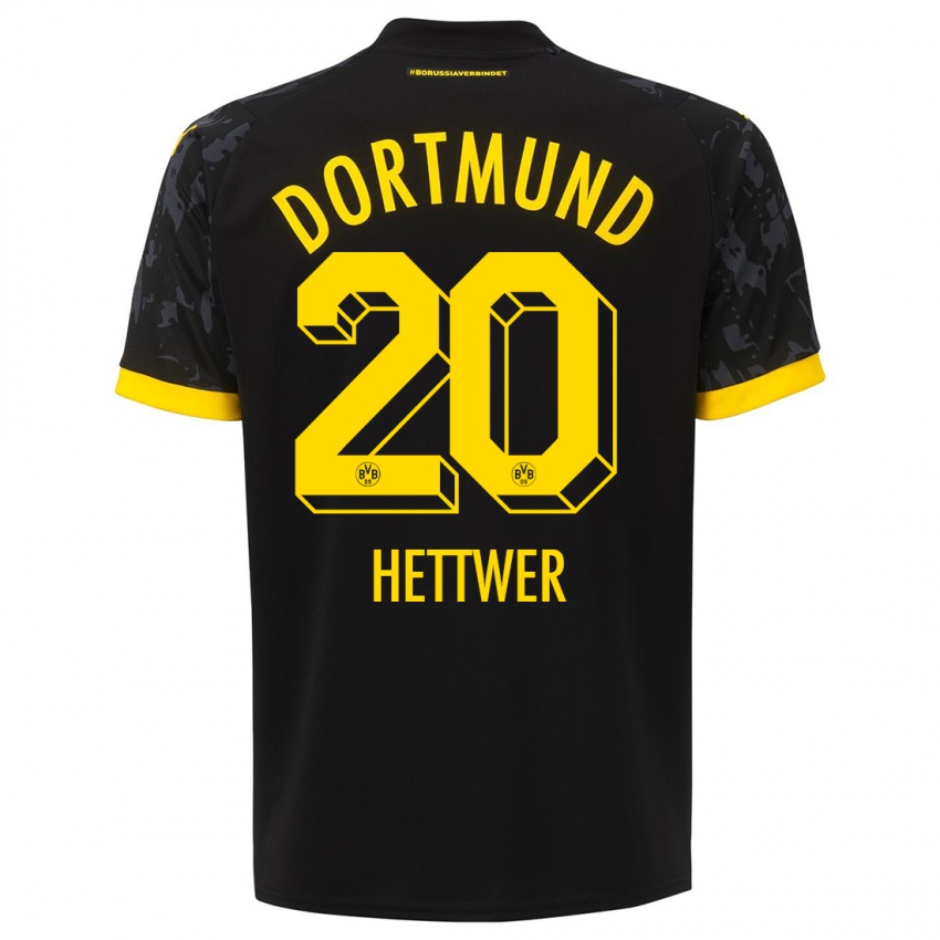 Kinder Julian Hettwer #20 Schwarz Auswärtstrikot Trikot 2023/24 T-Shirt Schweiz