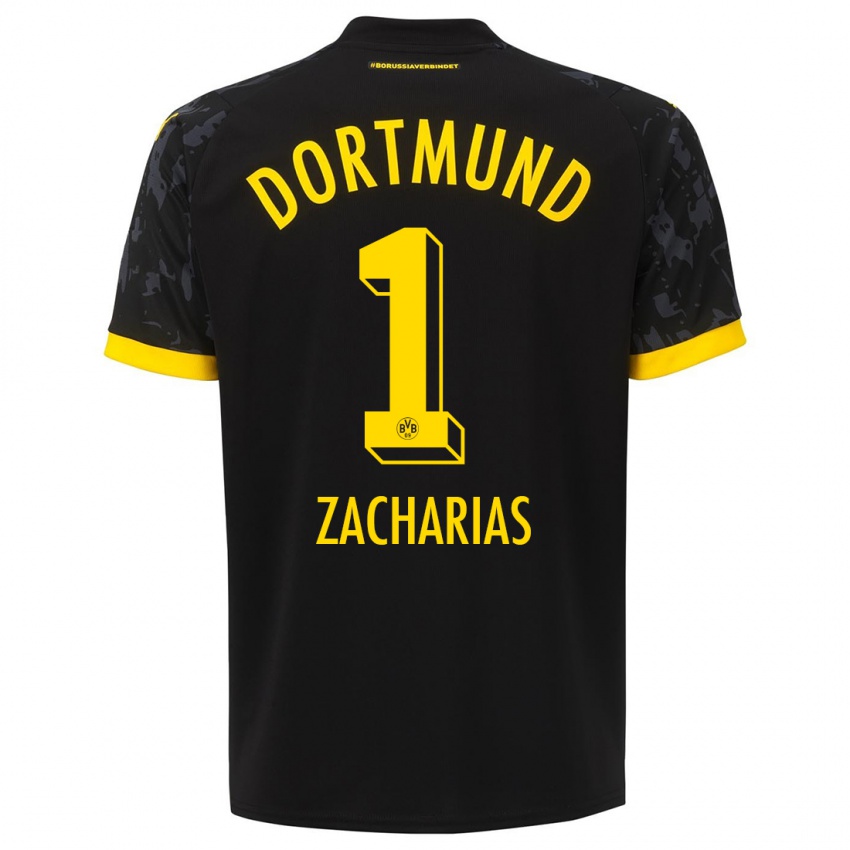 Kinder Marlon Zacharias #1 Schwarz Auswärtstrikot Trikot 2023/24 T-Shirt Schweiz