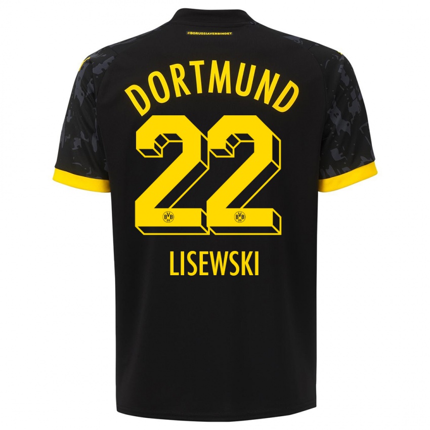 Kinder Robin Lisewski #22 Schwarz Auswärtstrikot Trikot 2023/24 T-Shirt Schweiz