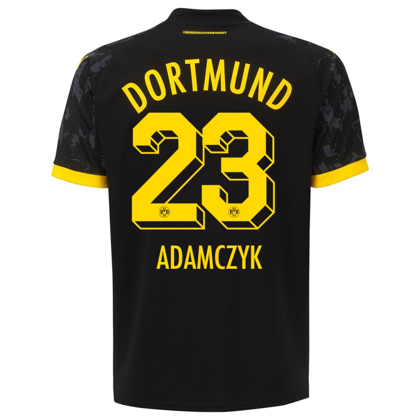 Kinder Nico Adamczyk #23 Schwarz Auswärtstrikot Trikot 2023/24 T-Shirt Schweiz