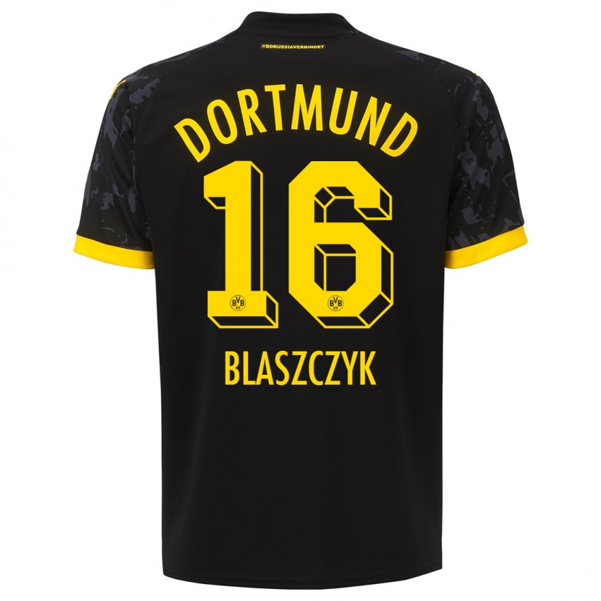 Kinder Oliwer Blaszczyk #16 Schwarz Auswärtstrikot Trikot 2023/24 T-Shirt Schweiz