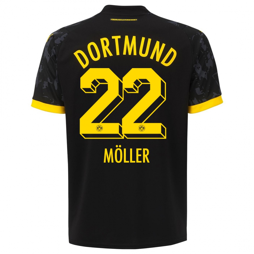 Kinder Paul Möller #22 Schwarz Auswärtstrikot Trikot 2023/24 T-Shirt Schweiz